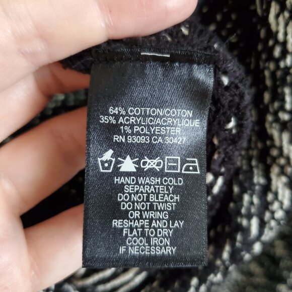 NIC + ZOE NWT Fringe Knit Jacket Blazer Toggle Closure White Black Women's Large - Picture 13 of 14